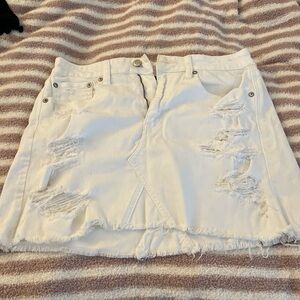 american eagle white jean skirt